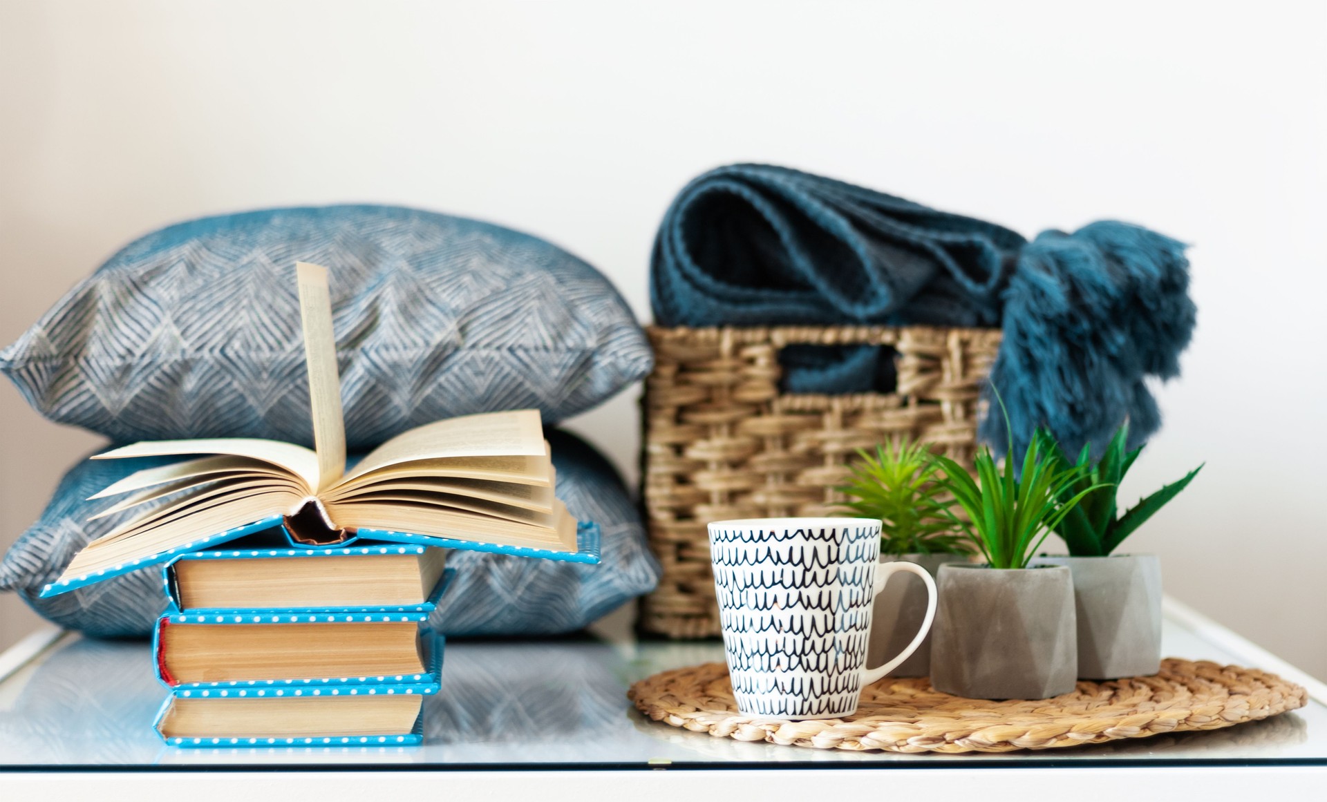 Cozy home interior decor. The quarantine concept of stay home